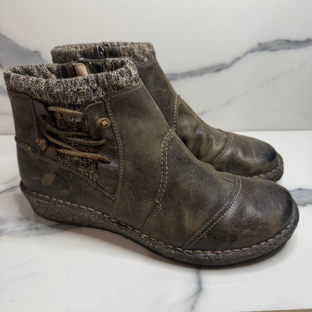Aetrex Women's Brown Nubuck Leather Tessa Wedge Boots Sz 9-9.5 Outdoors Comfort